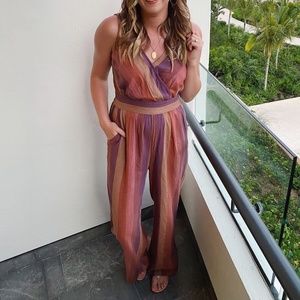 American Eagle Striped Jumpsuit